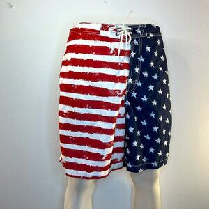 TRUNKS Men's Swami Vintage Flag Swimming Trunks - Size XXL - NWT $54